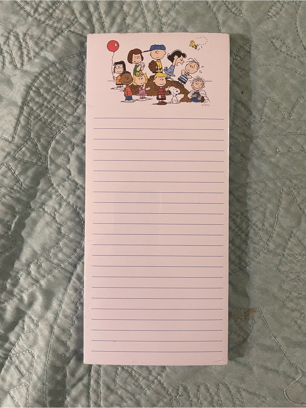 Peanuts Lined Notepad - Pink with Character Header NWT
